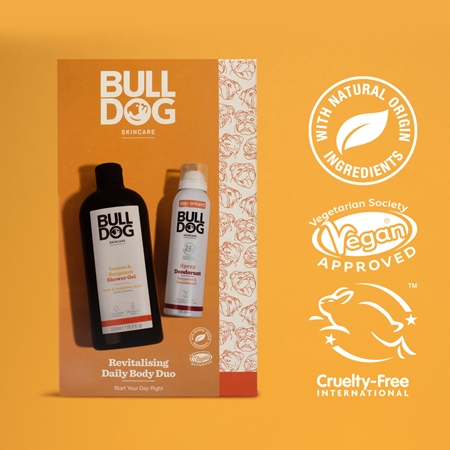 Bulldog Lemon & Bergamot Revitalising Body Care Duo lahjasetti vartalolle miehille