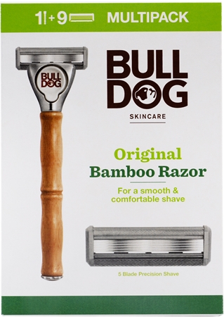 Bulldog Original Bamboo Razor Aparat de ras + rezervă lame 9 bucati