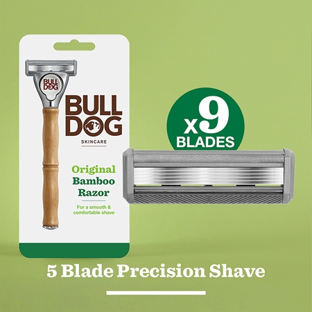 Bulldog Original Bamboo Razor Aparat de ras + rezervă lame 9 bucati