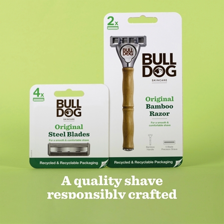 Bulldog Original Bamboo Razor Aparat de ras + rezervă lame 9 bucati