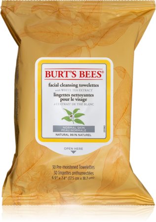 Burt’s Bees White Tea toalhitas de limpeza húmidos