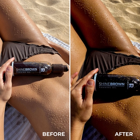 BYROKKO Shine Brown Tanning Oil készítmény a napbarnítottság felgyorsítására és meghosszabbítására