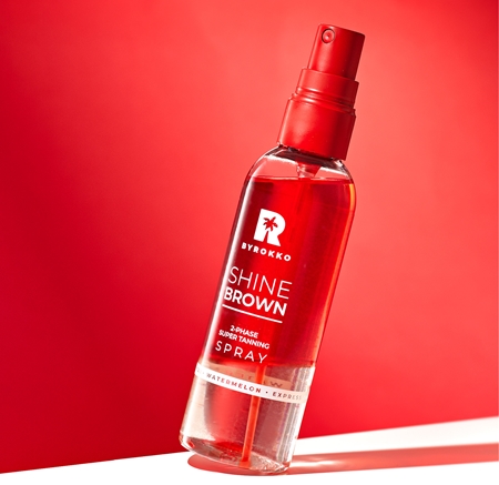 BYROKKO Shine Brown Watermelon Face & Body Tan Accelerator in a spray