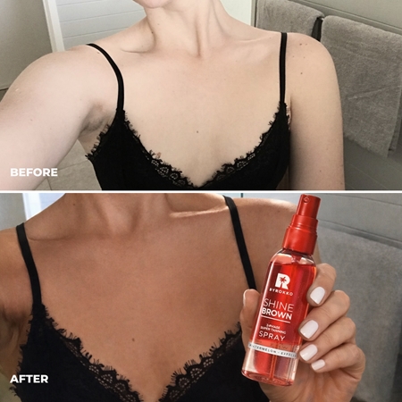 BYROKKO Shine Brown Watermelon Face & Body Tan Accelerator in a spray