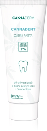 Cannaderm Cannadent Alkalická zubná pasta bylinková zubná pasta s konopným olejom