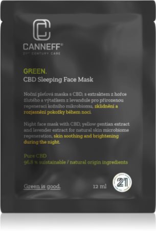 Canneff Green CBD Sleeping Face Mask Nomierinoša maska naktij