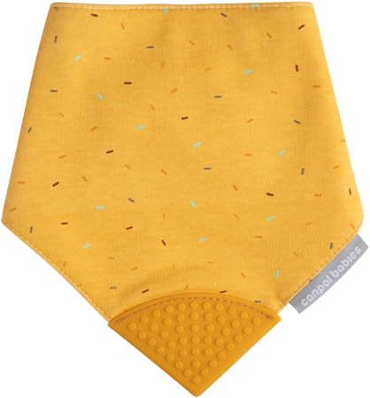 Canpol babies Cloth Bib with Teether ruokalappu mukana purulelu