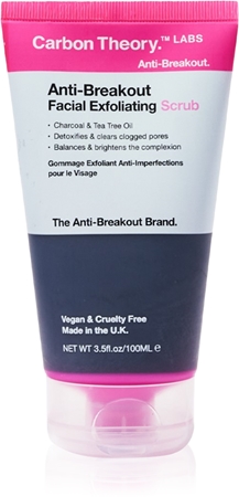 Carbon Theory Anti-Breakout Facial Exfoliating Invigorating Face Scrub for problem skin, acne