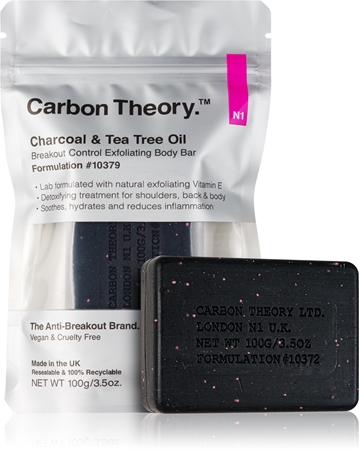 Carbon Theory Charcoal & Tea Tree Oil gommage purifiant corps pour les peaux à problèmes et grasses