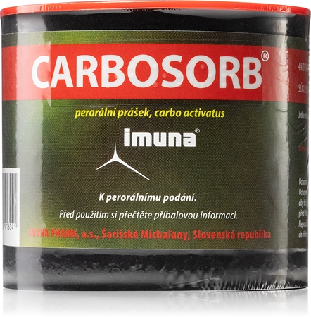 Carbosorb Carbosorb aktivní uhlí perorální prášek k léčbě průjmu
