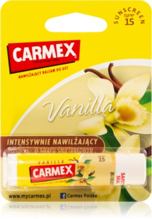 Carmex Vanilla bálsamo hidratante para lábios em stick SPF 15