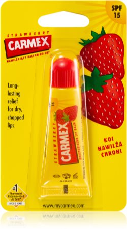 Carmex Strawberry bálsamo para lábios em tubo SPF 15