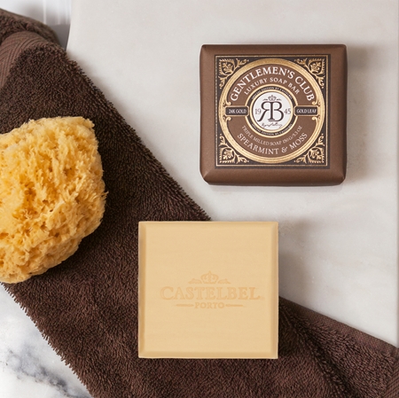 Castelbel Gentlemen's Club Spearmint & Moss Luxurious Bar Soap with 24 carat gold