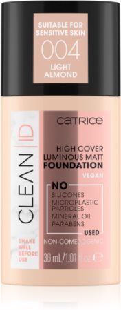 Catrice Clean ID High Cover Luminous Matt fedő make-up matt hatással