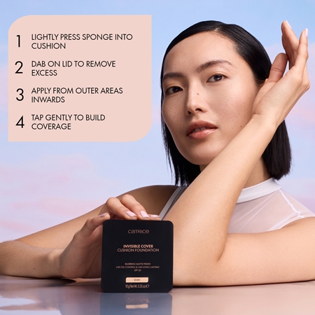 Catrice Invisible Cover Cushion Foundation mattierendes Make up im Schwämmchen SPF 30