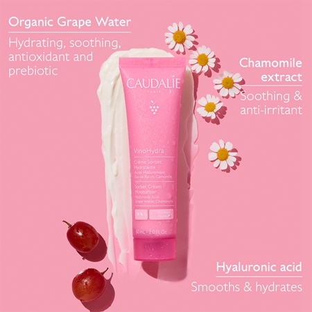 Caudalie VinoHydra Sorbet Cream Moisturizer Återfuktande - gel-kräm för känslig hud