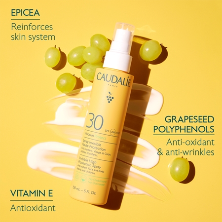 Caudalie Vinosun невидимий спрей для засмаги SPF 30