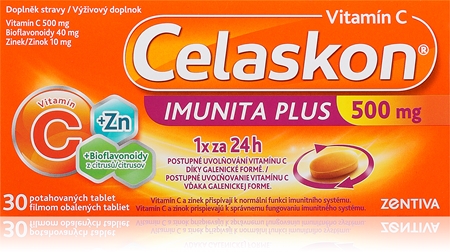 Celaskon Celaskon 500mg Imunita Plus tablety pro normální funkci imunitního systému a ochranu buněk před oxidativním stresem