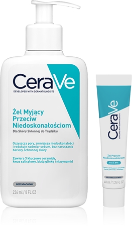CeraVe Blemish Control Zestaw Przeciw Niedoskonałościom wygodne opakowanie przeciw niedoskonałościom skóry trądzikowej