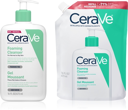 CeraVe Cleansers Foaming Cleanser set pentru piele normala si grasa