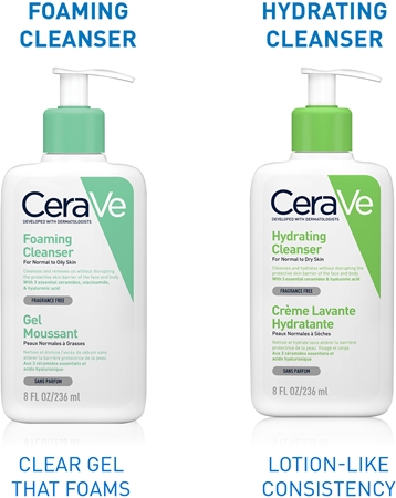 CeraVe Cleansers Foaming Cleanser καθαριστικό αφρώδες τζελ για κανονική έως λιπαρή επιδερμίδα