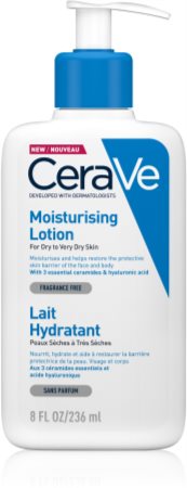 CeraVe Moisturizers хидратиращо мляко за тяло и лице за суха или много суха кожа