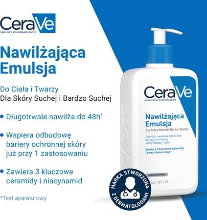 CeraVe Moisturizers Lotion mleczko nawilżające do twarzy i ciała do skóry suchej i bardzo suchej