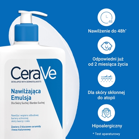 CeraVe Moisturizers Lotion mleczko nawilżające do twarzy i ciała do skóry suchej i bardzo suchej