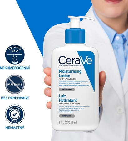 CeraVe Moisturizers Lotion hydratační mléko na tělo a obličej pro suchou až velmi suchou pokožku
