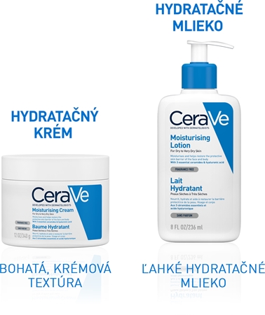 CeraVe Moisturizers hydratačný krém na tvár a telo pre suchú až veľmi suchú pokožku