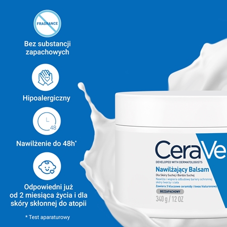 CeraVe Moisturizers nawilżający balsam do twarzy i ciała do skóry suchej i bardzo suchej