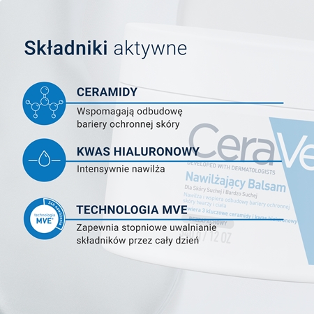 CeraVe Moisturizers nawilżający balsam do twarzy i ciała do skóry suchej i bardzo suchej