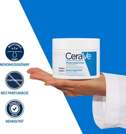 CeraVe Moisturizers hydratačný krém na tvár a telo pre suchú až veľmi suchú pokožku