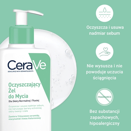 CeraVe Cleansers Foaming Cleanser pieniący się żel myjący dla skóry normalnej i tłustej