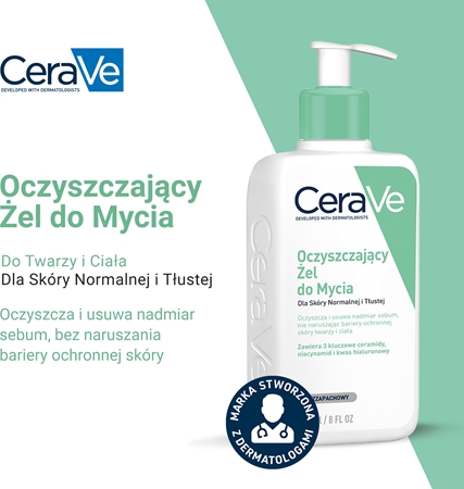 CeraVe Cleansers Foaming Cleanser pieniący się żel myjący dla skóry normalnej i tłustej