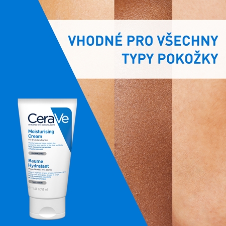 CeraVe Moisturizers hydratační krém na obličej a tělo pro suchou až velmi suchou pokožku