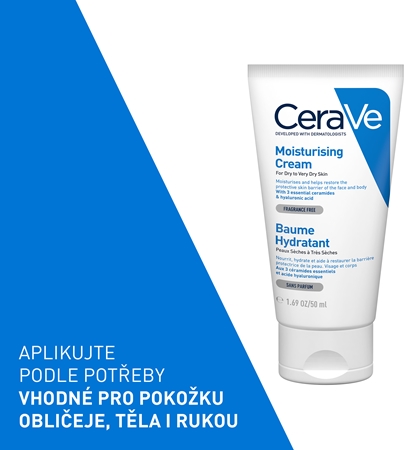CeraVe Moisturizers hydratační krém na obličej a tělo pro suchou až velmi suchou pokožku