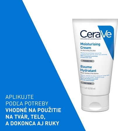 CeraVe Moisturizers hydratačný krém na tvár a telo pre suchú až veľmi suchú pokožku