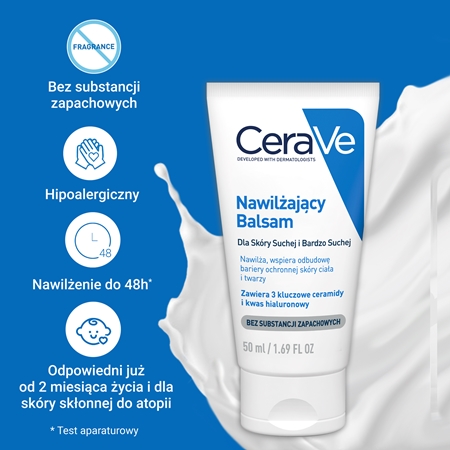 CeraVe Moisturizers nawilżający balsam do twarzy i ciała do skóry suchej i bardzo suchej