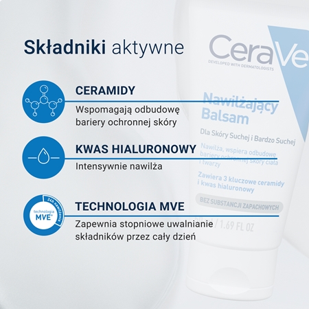 CeraVe Moisturizers nawilżający balsam do twarzy i ciała do skóry suchej i bardzo suchej