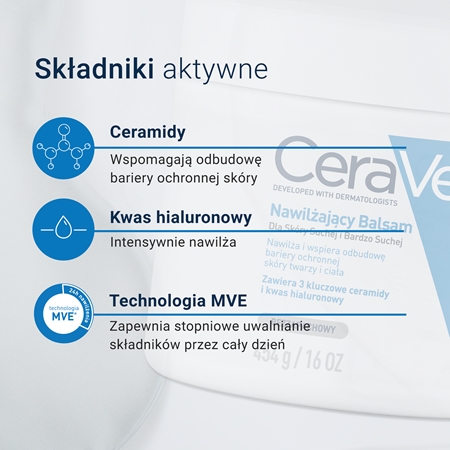 CeraVe Moisturizers nawilżający balsam do twarzy i ciała do skóry suchej i bardzo suchej