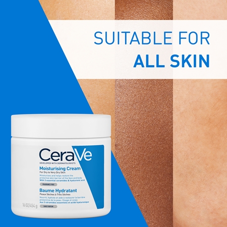 CeraVe Moisturizers veido ir kūno drėkinamasis kremas sausai ir labai sausai odai