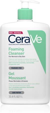 CeraVe Cleansers tisztító habzó gél normál és zsíros bőrre