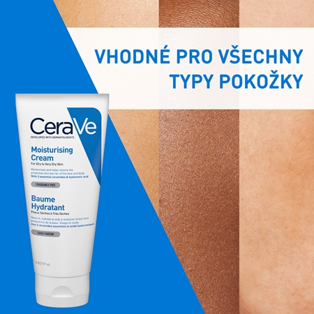 CeraVe Moisturizers hydratační krém na obličej a tělo pro suchou až velmi suchou pokožku