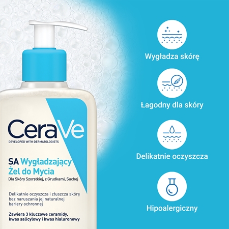 CeraVe Cleansers SA Smoothing Cleanser żel oczyszczający i zmiękczający do skóry suchej