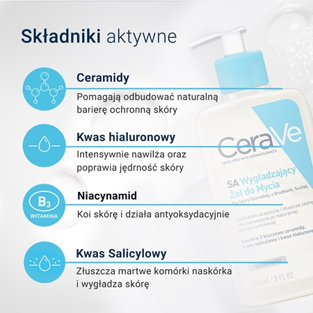 CeraVe Cleansers SA Smoothing Cleanser żel oczyszczający i zmiękczający do skóry suchej