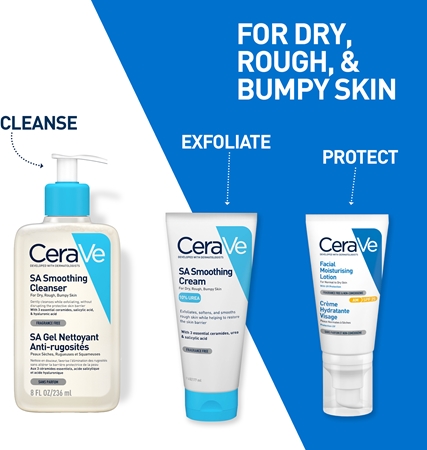 CeraVe Cleansers SA Smoothing Cleanser gel za čišćenje i omekšavanje za normalnu i suhu kožu