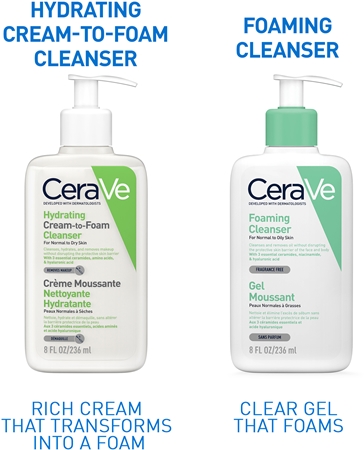 CeraVe Cleansers Hydrating Cream-to-Foam Cleanser vaahtoava puhdistusvoide normaalille ja kuivalle iholle