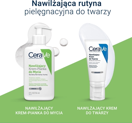 CeraVe Cleansers Hydrating Cream-to-Foam Cleanser pieniący się krem oczyszczający do skóry normalnej i suchej
