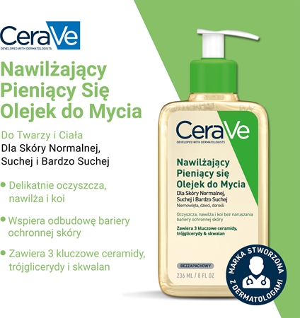 CeraVe Cleansers Hydrating Foaming Oil Cleanser olejek oczyszczający o działaniu nawilżającym